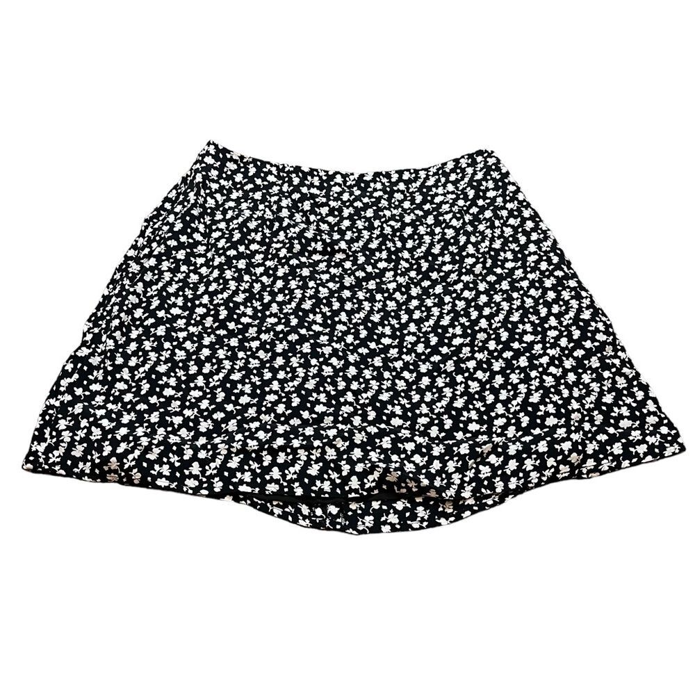NWT Something Navy Floral Black and White Skirt Size S Women